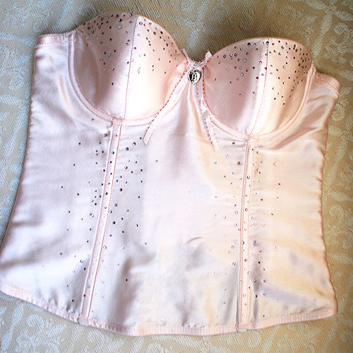 Silk Wedding Basque Pink ZL7C Bjem Bride