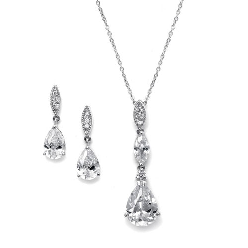 Cubic Zirconia Wedding Jewellery Set