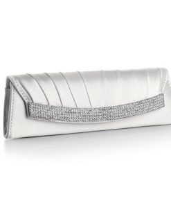 Oyster Satin Bridal Clutch Bag - Odette