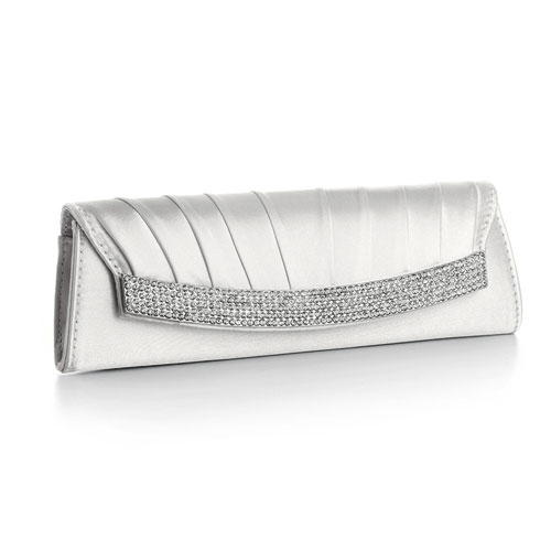 Oyster Satin Bridal Clutch Bag - Odette