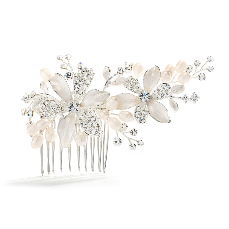 luisa flower bridal comb