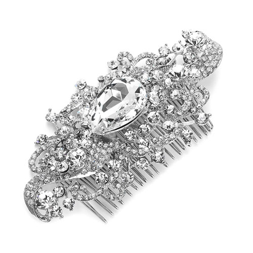 vintage crystal hair comb