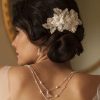 floral lace wedding comb aster