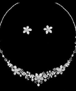 Crystal Flower Jewellery Set - Anna