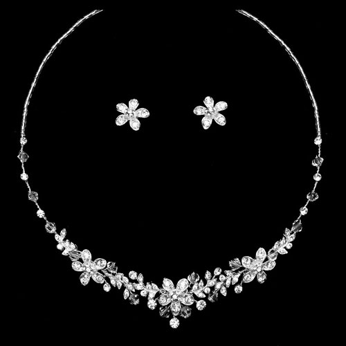 Crystal Flower Jewellery Set - Anna