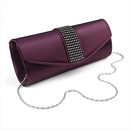 Purple Satin Evening Bag