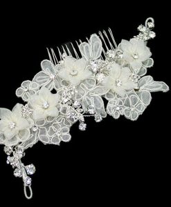 alencon lace flower comb