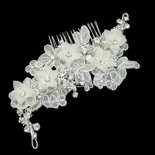 alencon lace flower comb