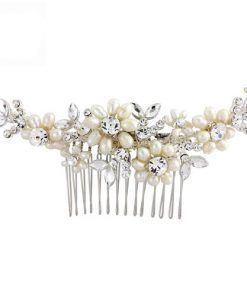 pearl and crystal bridal comb caitlin