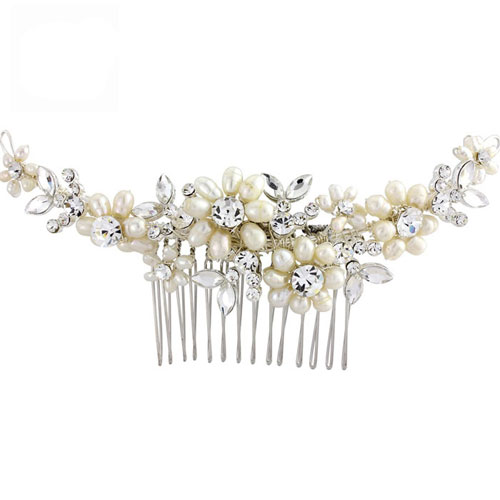 pearl and crystal bridal comb caitlin