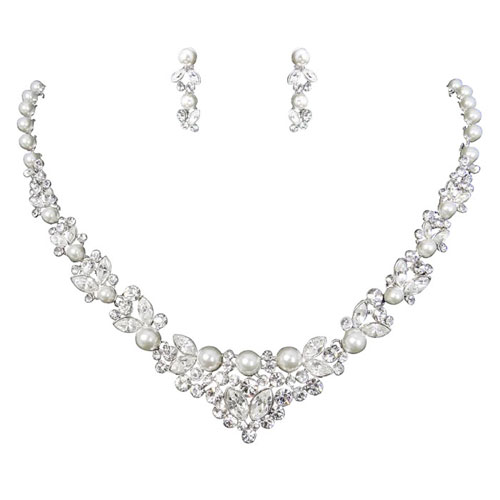 Crystal and Pearl Jewellery Set - Alexa