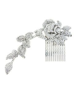 trailing crystal bridal comb