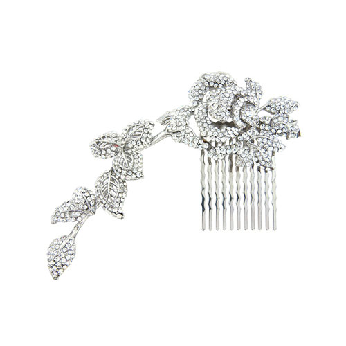 trailing crystal bridal comb