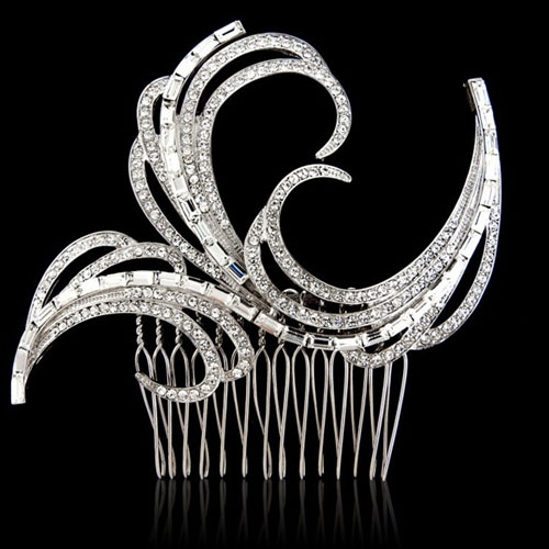 art deco crystal comb billie