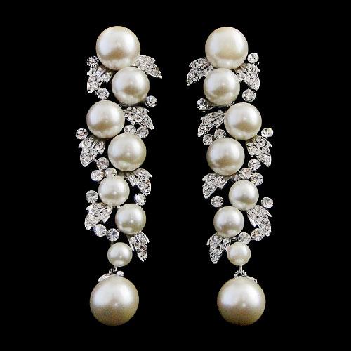 Pearl Starlet Wedding Earrings