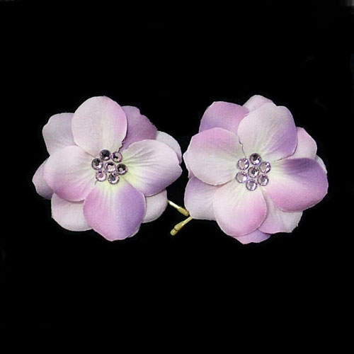 set of two lilac wedding hair pins