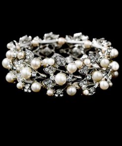 Crystal and Pearl Bridal Bracelet - Amy