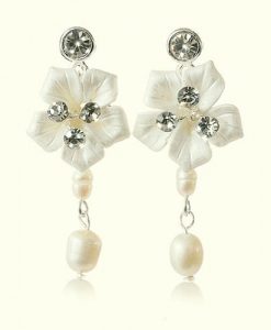 Petal Floral Wedding Earrings by Starlet Jewellery