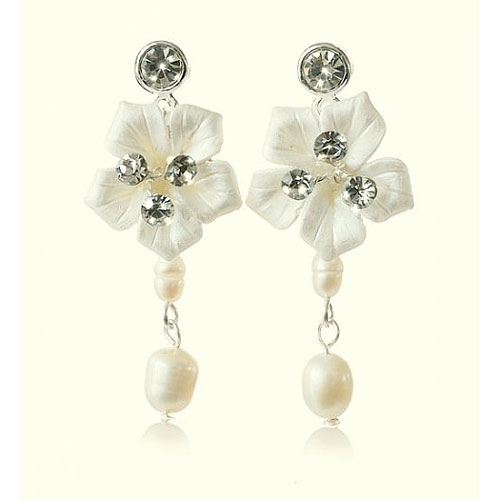 Petal Floral Wedding Earrings by Starlet Jewellery