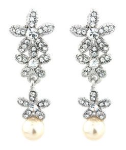Vintage Crystal and Pearl Earrings Carmen