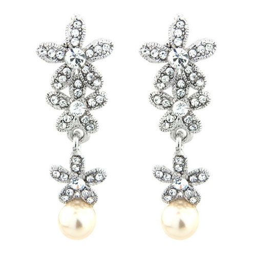 Vintage Crystal and Pearl Earrings Carmen