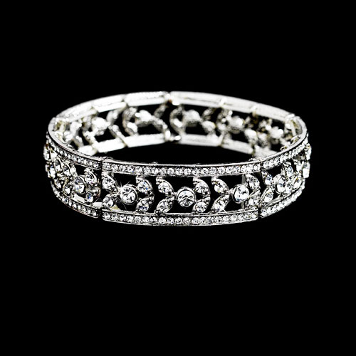 The sophisticated Eleanor Vintage Style Bridal Bracelet is a vintage influenced piece with beautiful sparkling clear crystals.