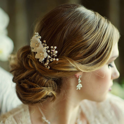 vivienne floral bridal comb