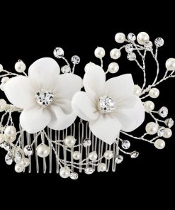 vivienne floral bridal comb