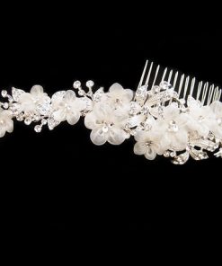 Organza Flower Bridal Comb-Marianne