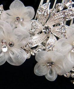 Organza Flower Bridal Comb-Marianne