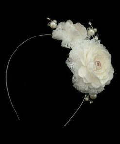 Champagne and Ivory Lace Side Tiara