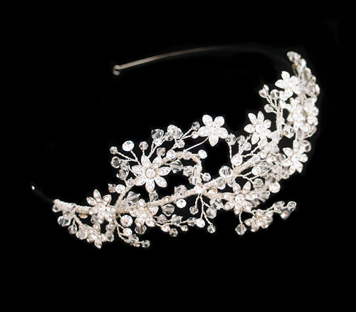 Crystal Flower Bridal Side Tiara