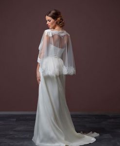 Lace Edged Tulle Capelet