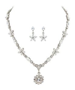 Crystal Flower Wedding Jewellery Set