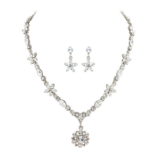 Crystal Flower Wedding Jewellery Set