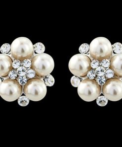 Pearl Crystal Cluster Earrings
