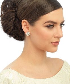 Pearl Crystal Cluster Earrings