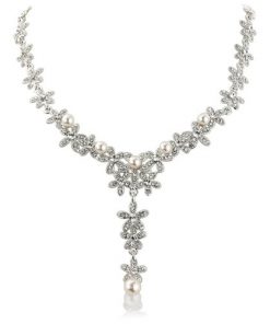Carmen Crystal Pearl Wedding Necklace