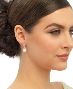 Cubic Zirconia Pearl Earrings