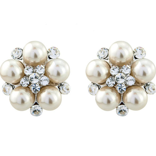 Clip On Pearl Wedding Earrings