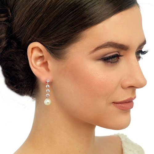 Cubic Zirconia Bridal Earrings