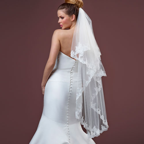 Lace Edged Bridal Veil S51