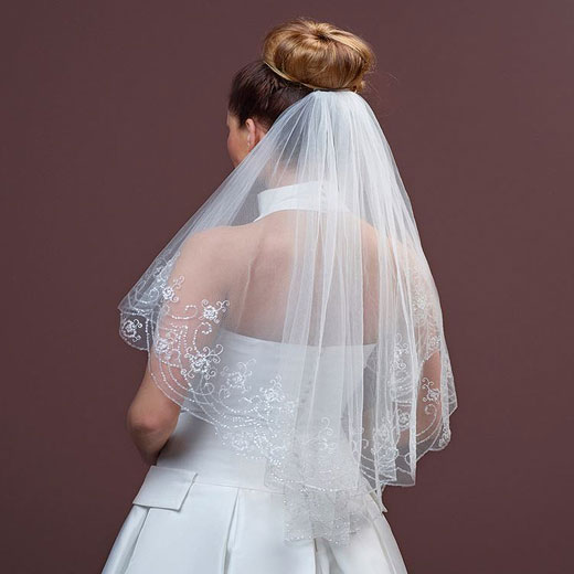 Embroidered Wedding Veil S132