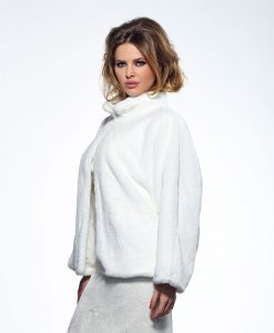 Ivory Faux Fur Wedding Jacket BOL-50