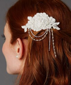 English Rose Lace Bridal Comb 4452