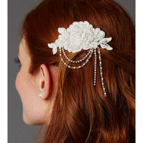 English Rose Lace Bridal Comb 4452