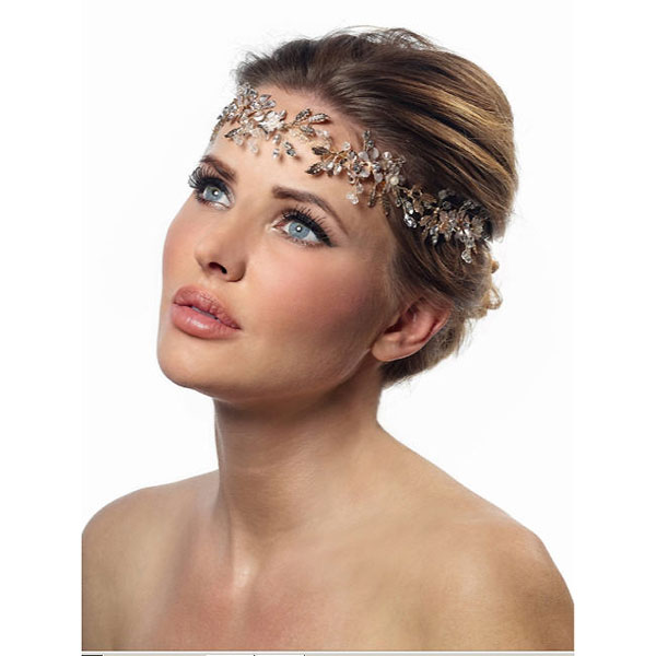 Gold Crystal Flower Wedding Hair Vine BB-8541