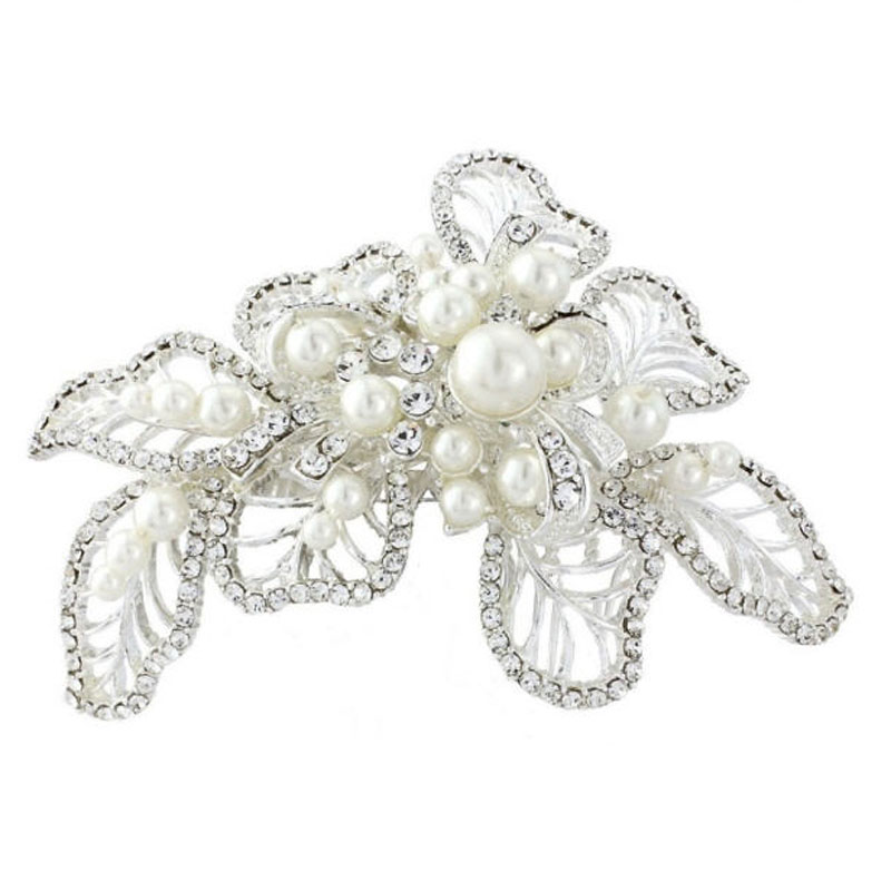 Maya Vintage Filigree Hair Clip with Pearls