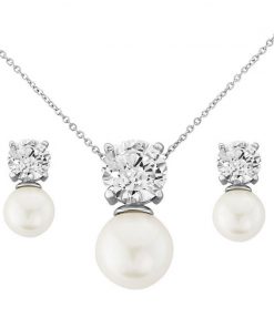 Hayworth Cubic Zirconia & Pearl Bridal Jewellery Set