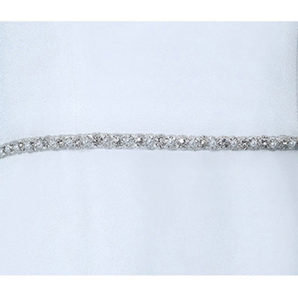 Narrow Crystal & Pearl Wedding Belt C-1527 by Poirier